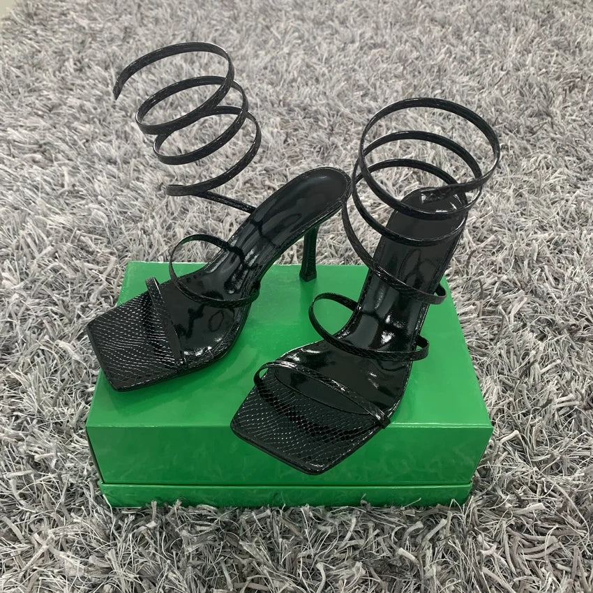 Thin High Heel Narrow Band Rome Women's Sandals