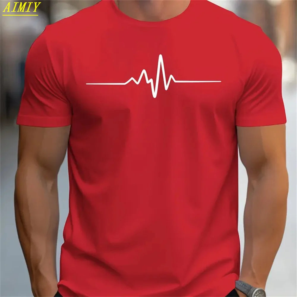Summer 3D Stripe Letter Print T-shirts