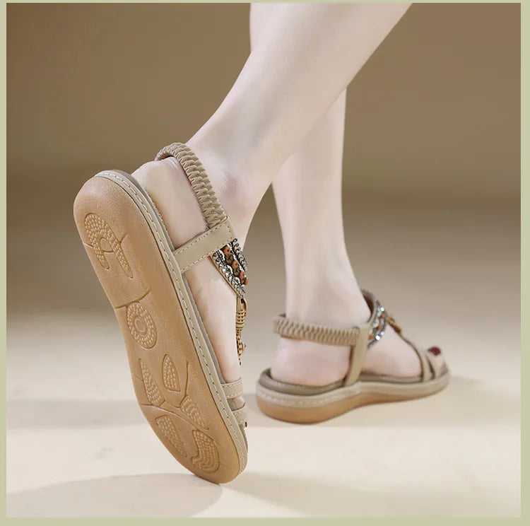 Elastic Band Summer Beach Sandals For Women