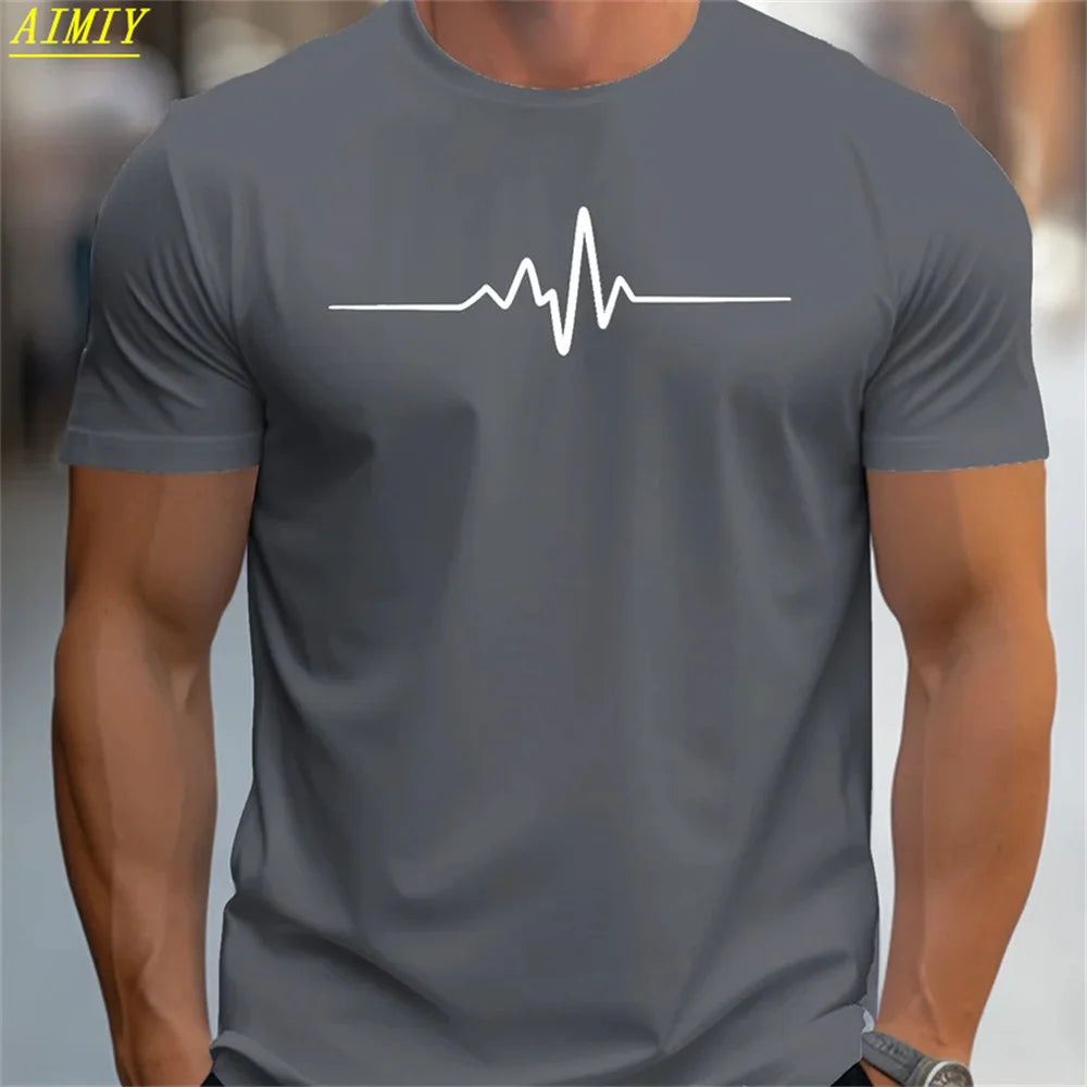 Summer 3D Stripe Letter Print T-shirts
