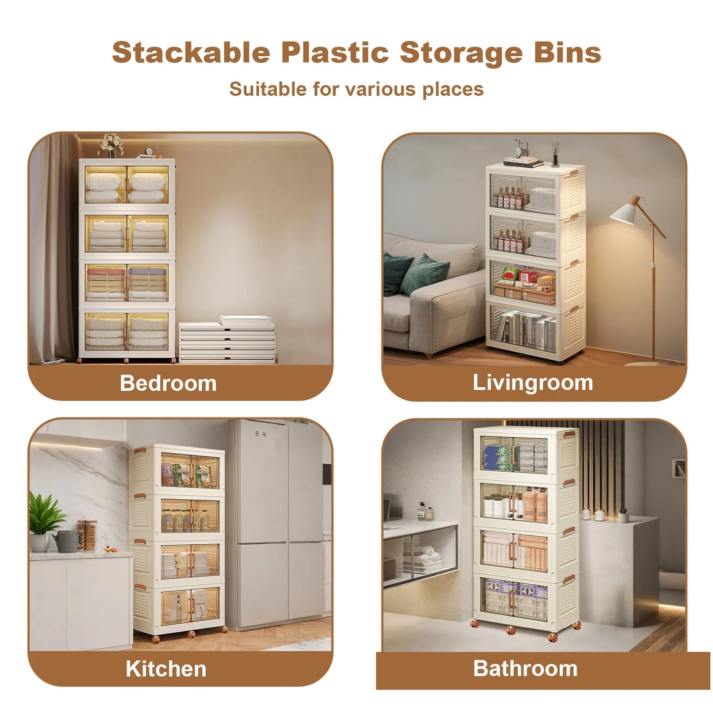 Plastic Wardrobe Stackable Storage Cabinet