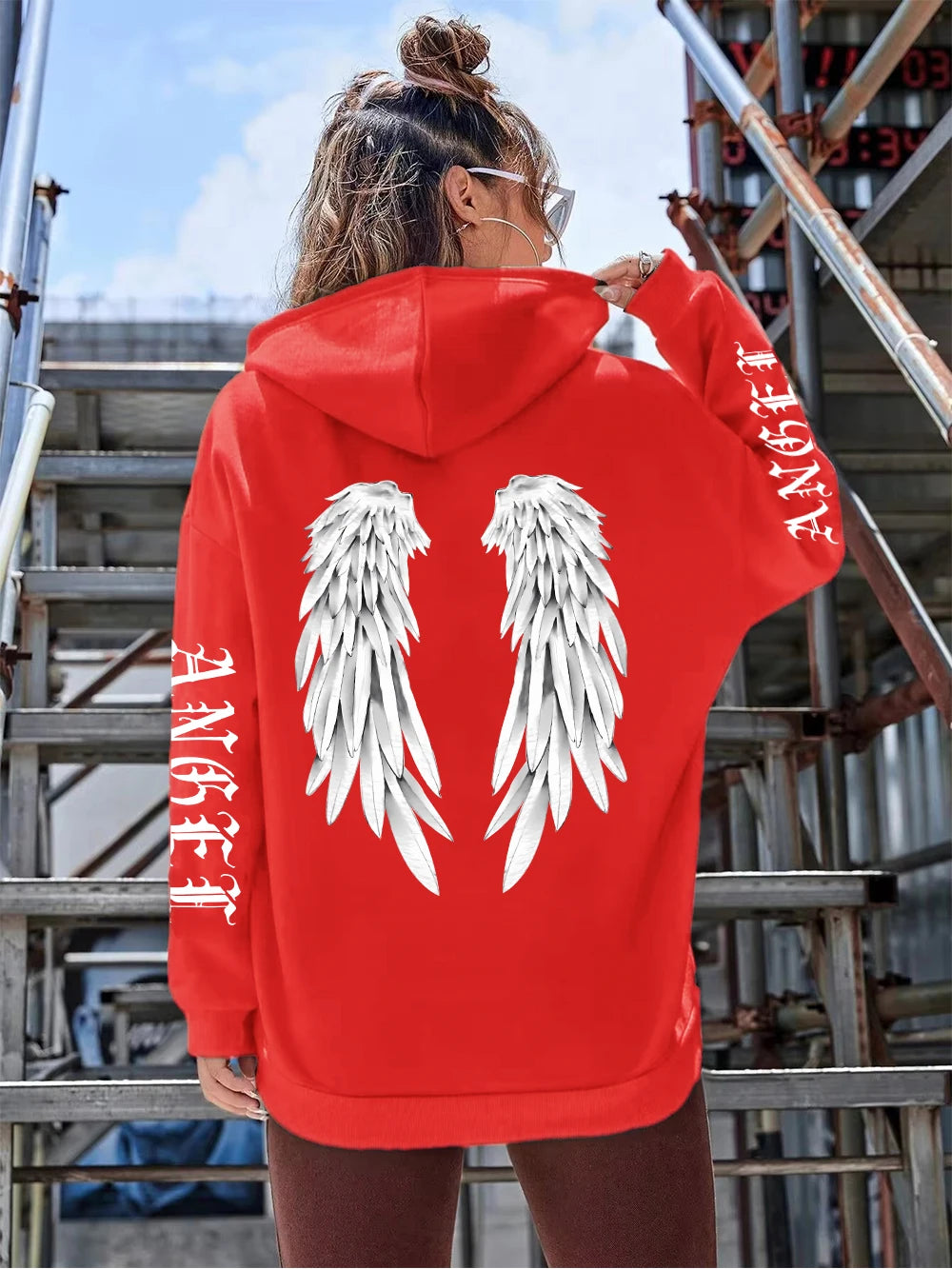 Beautiful Angel Wings Printed Hoodie For Women