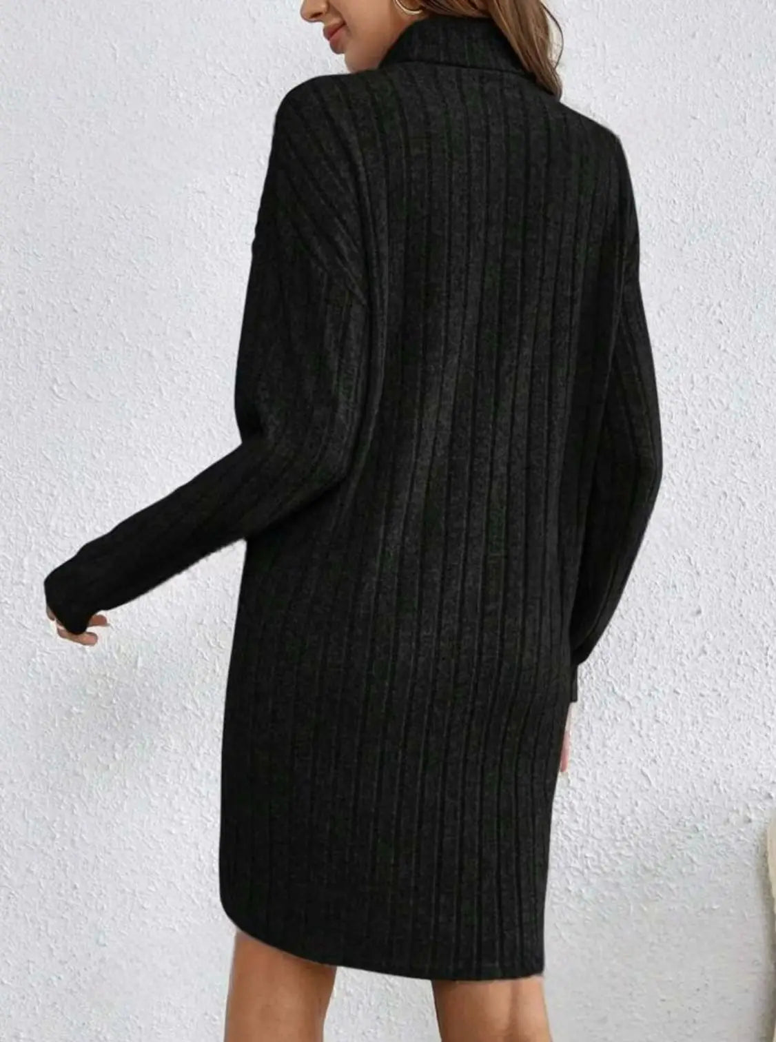 Casual Trutleneck Long Sleeve Dress