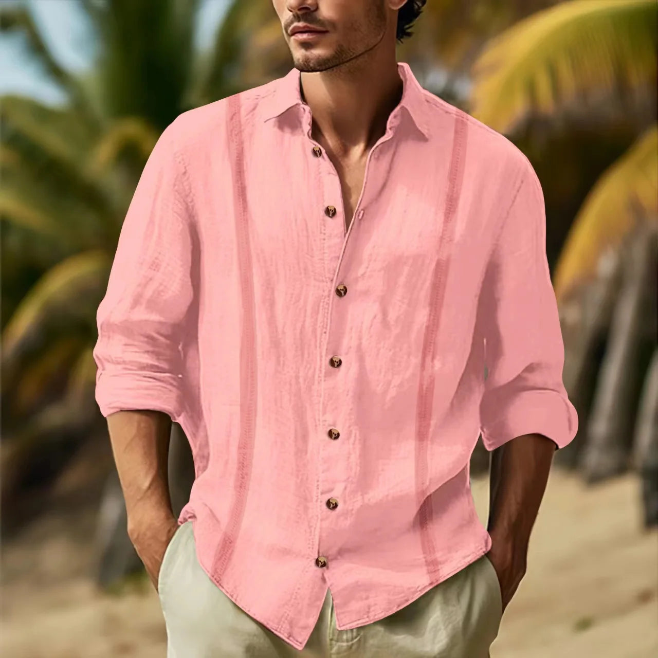 Long Sleeve Lapel Double Ribbon Shirt