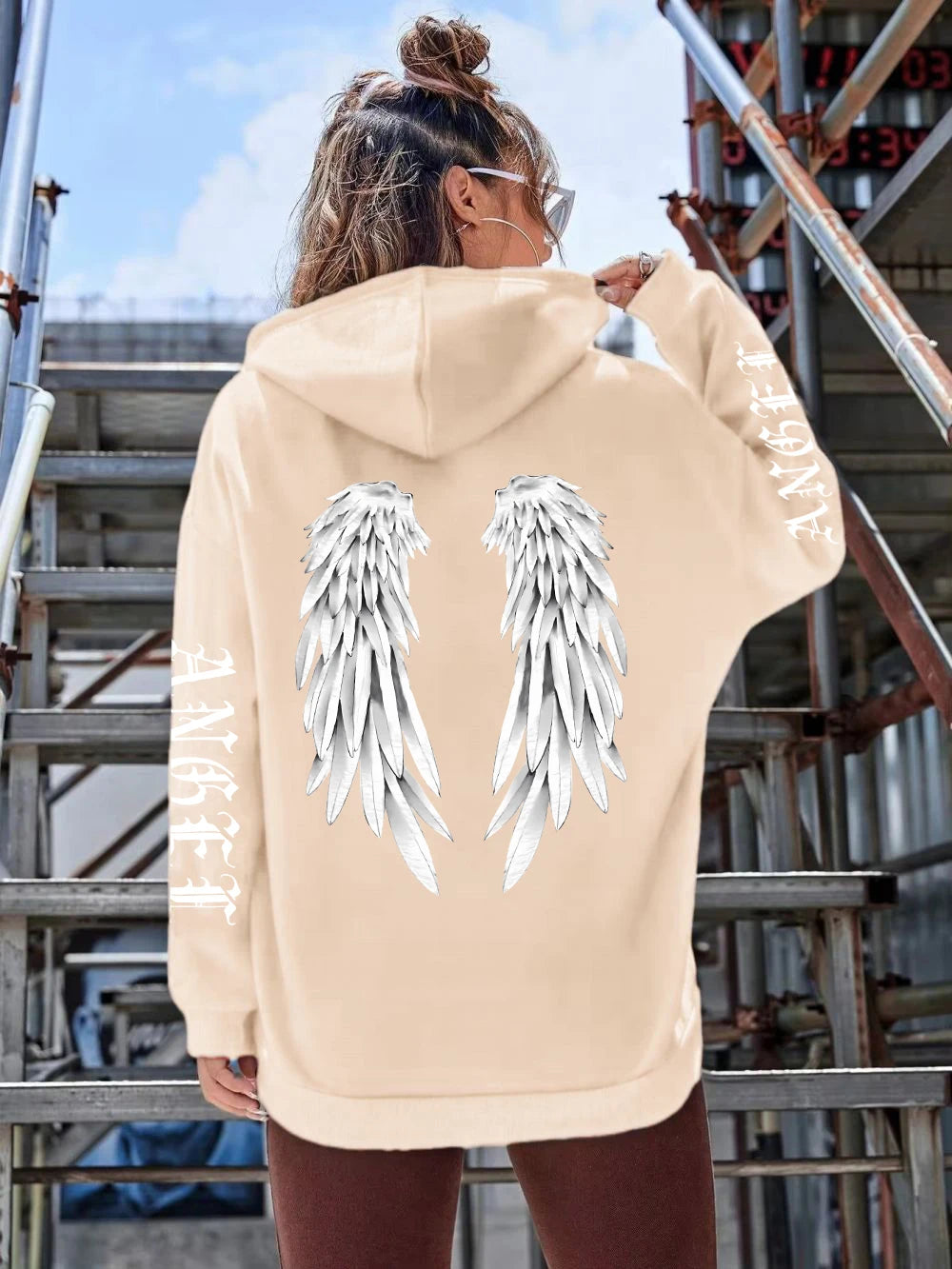 Beautiful Angel Wings Printed Hoodie For Women