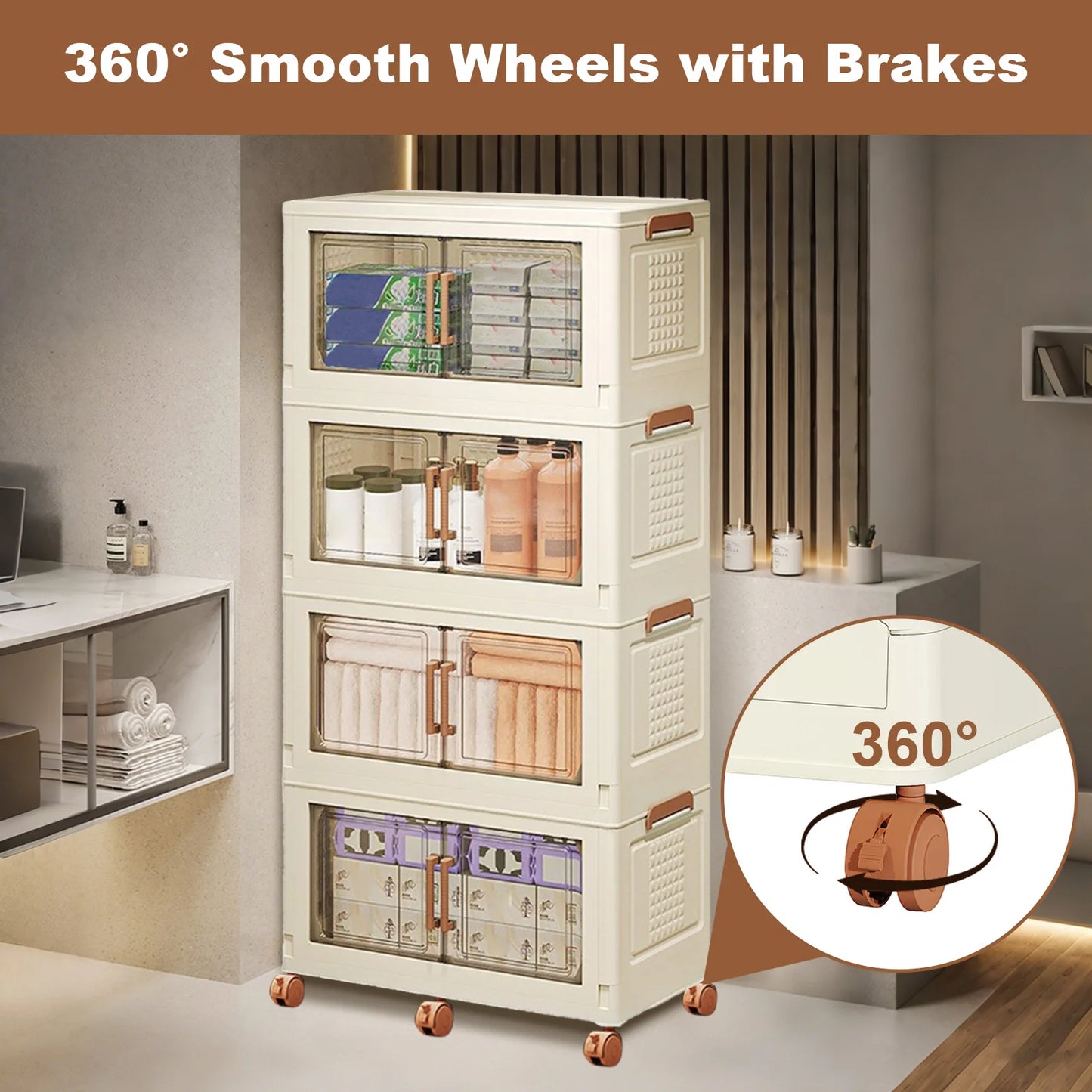 Plastic Wardrobe Stackable Storage Cabinet