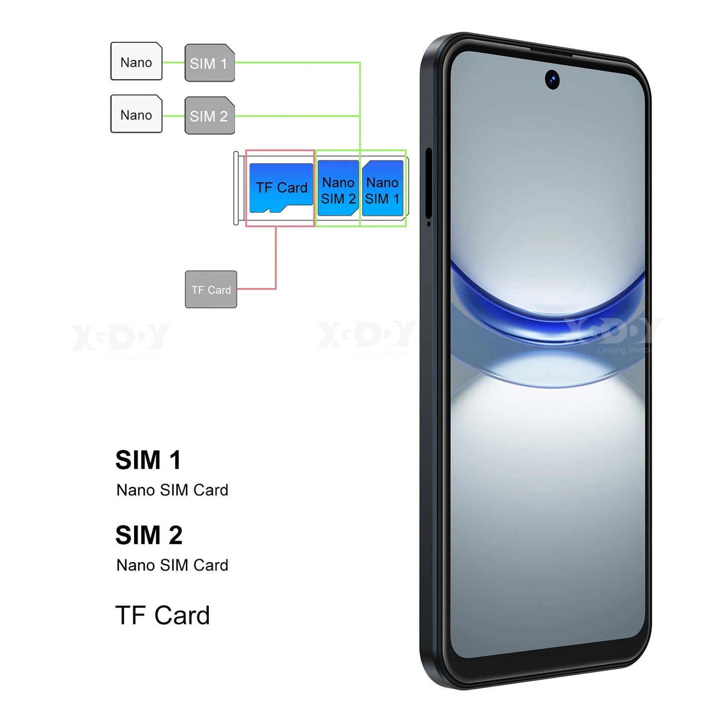 XGODY Android,6.5 inch Screen Smartphone