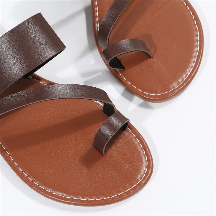 Women's Summer Open Toe Outdoor Flat Slippers