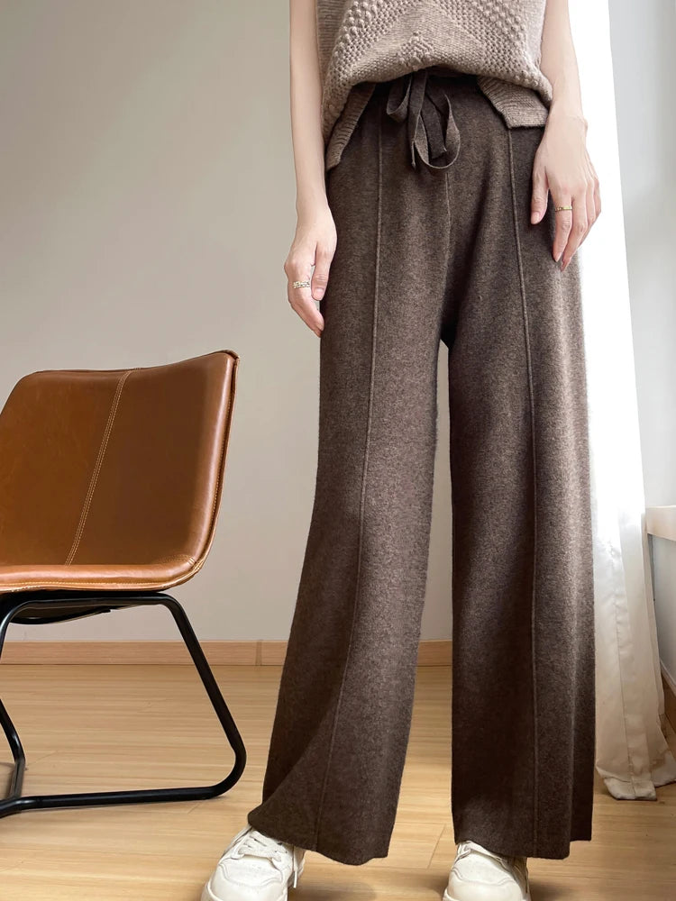 High Waist Drawstring Warm Pants