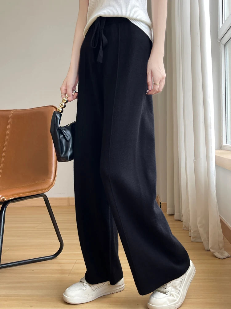 High Waist Drawstring Warm Pants