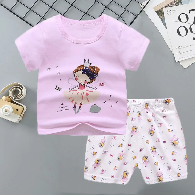 Unisex T-shirt Shorts 2PCS Set
