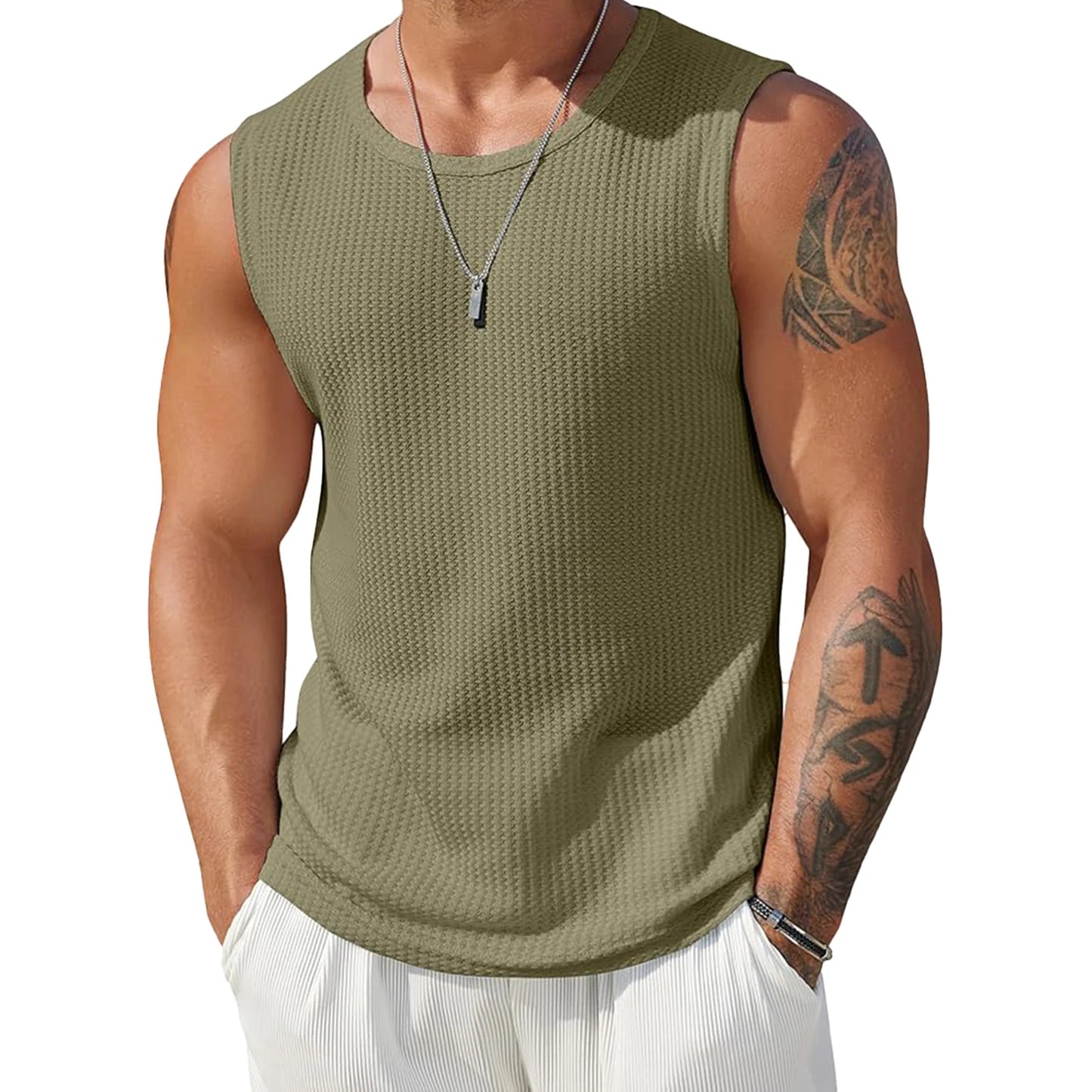 Men's Ribbed Sleeveless Tank Tops