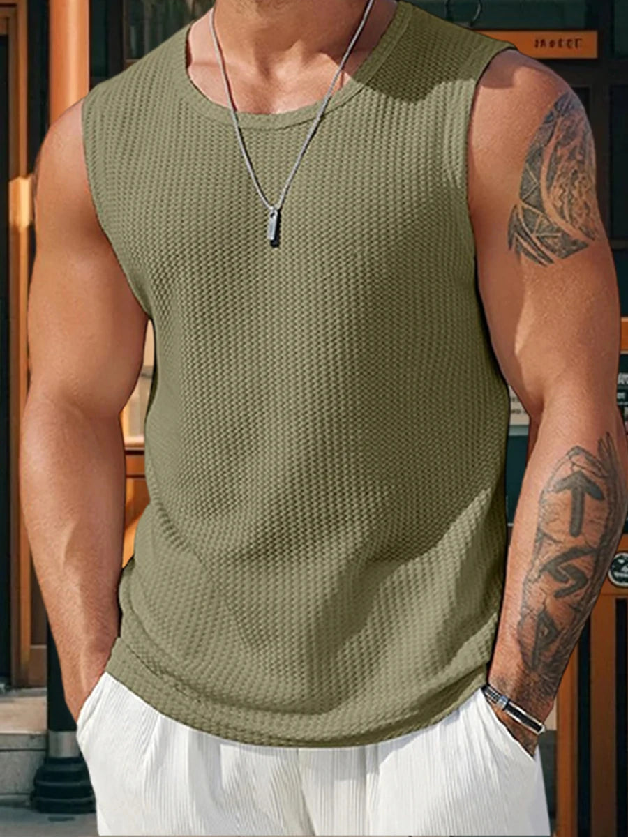 Men's Ribbed Sleeveless Tank Tops