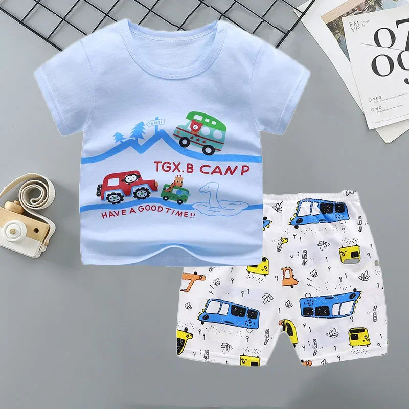 Unisex T-shirt Shorts 2PCS Set