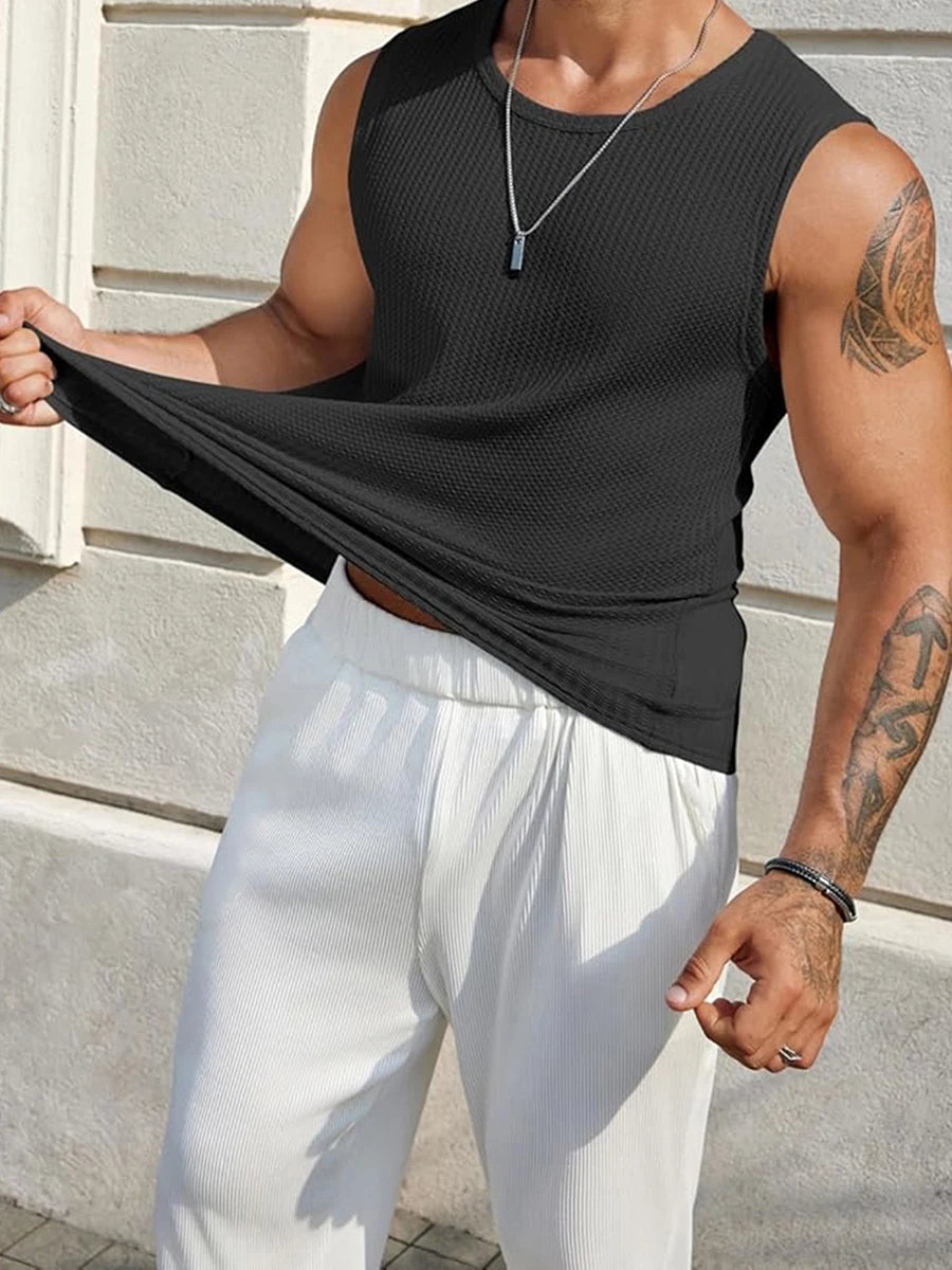 Men's Ribbed Sleeveless Tank Tops