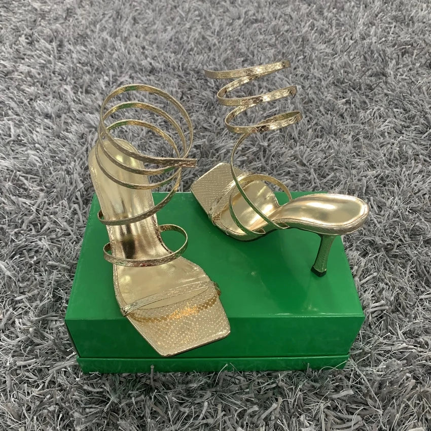 Thin High Heel Narrow Band Rome Women's Sandals