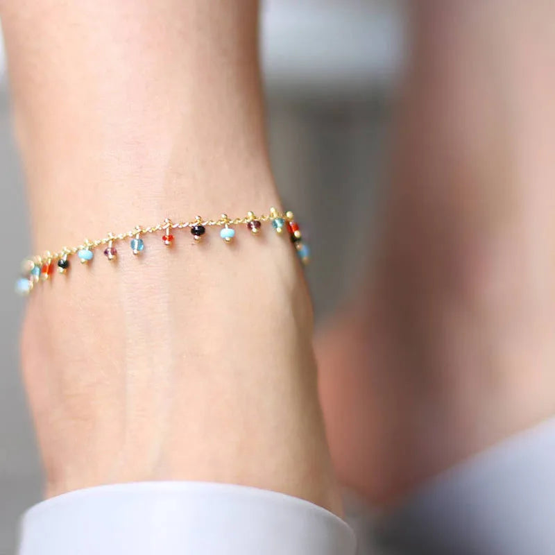 Crystal Rhinestone Drop Anklet For Women