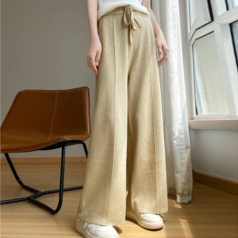 High Waist Drawstring Warm Pants