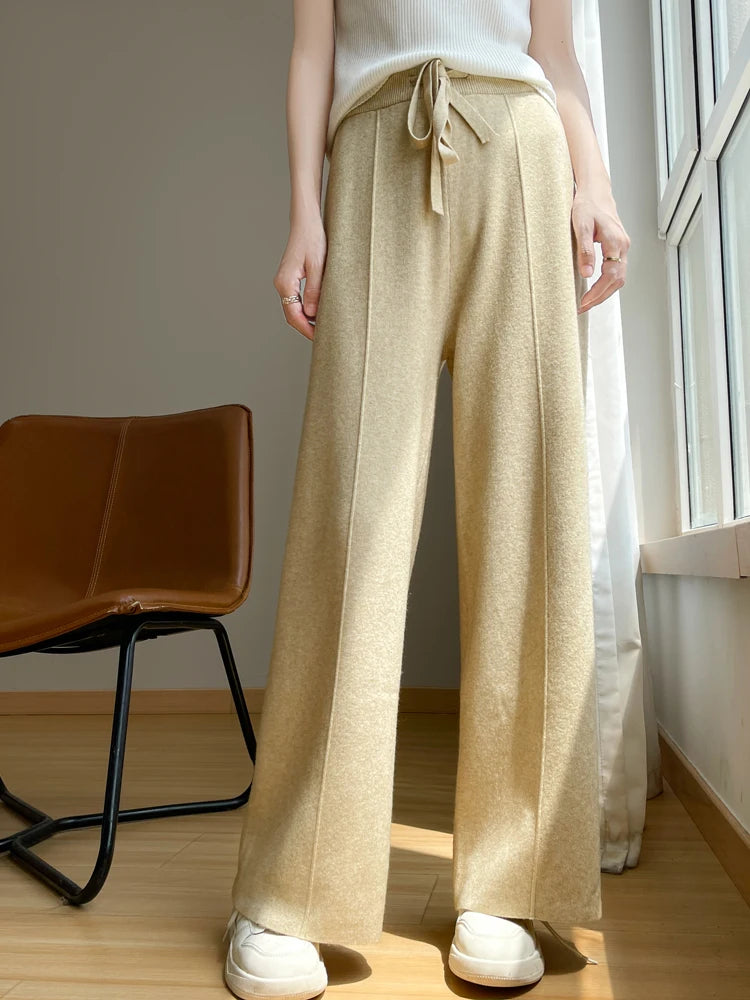 High Waist Drawstring Warm Pants
