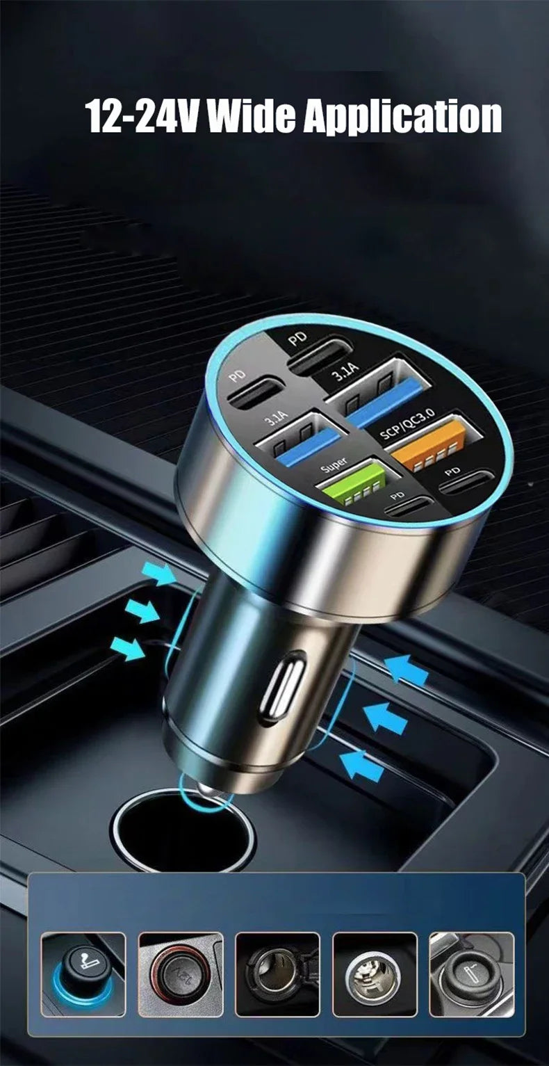 8 in 1 USB Car Phone Charger