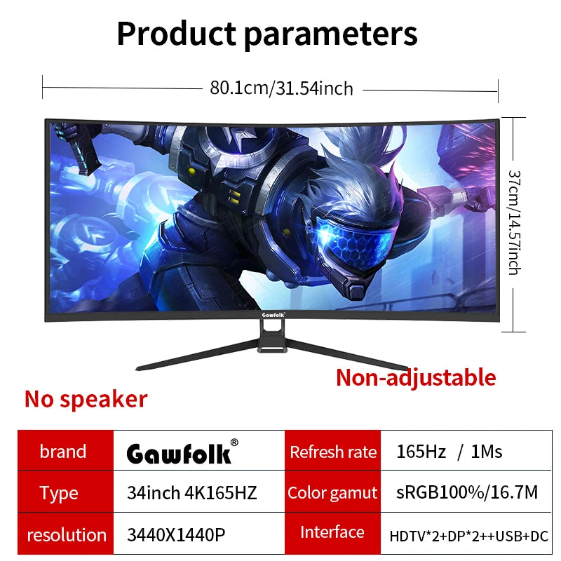 34'' 144Hz Curved Screen