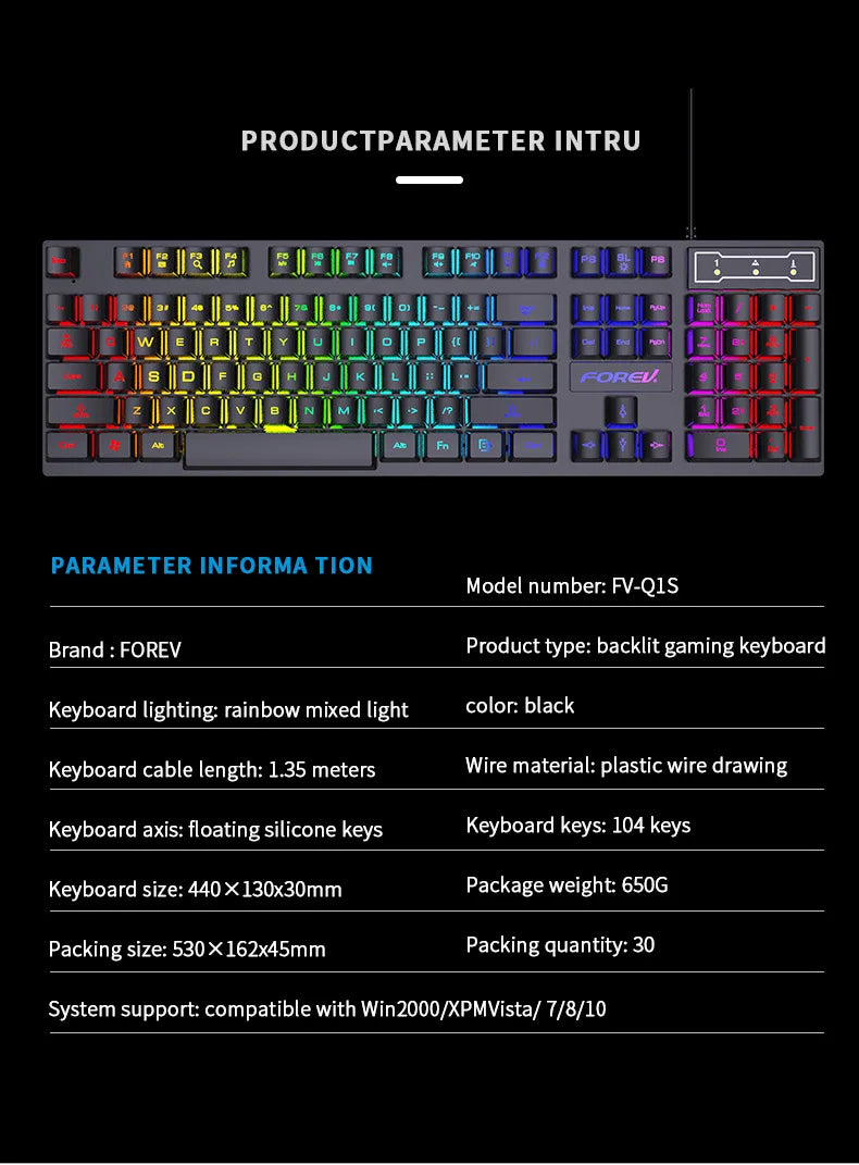 104 Keys Wired Gaming Keyboard