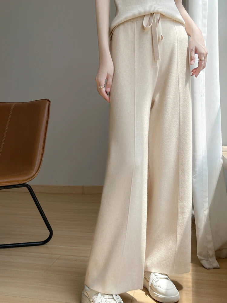 High Waist Drawstring Warm Pants