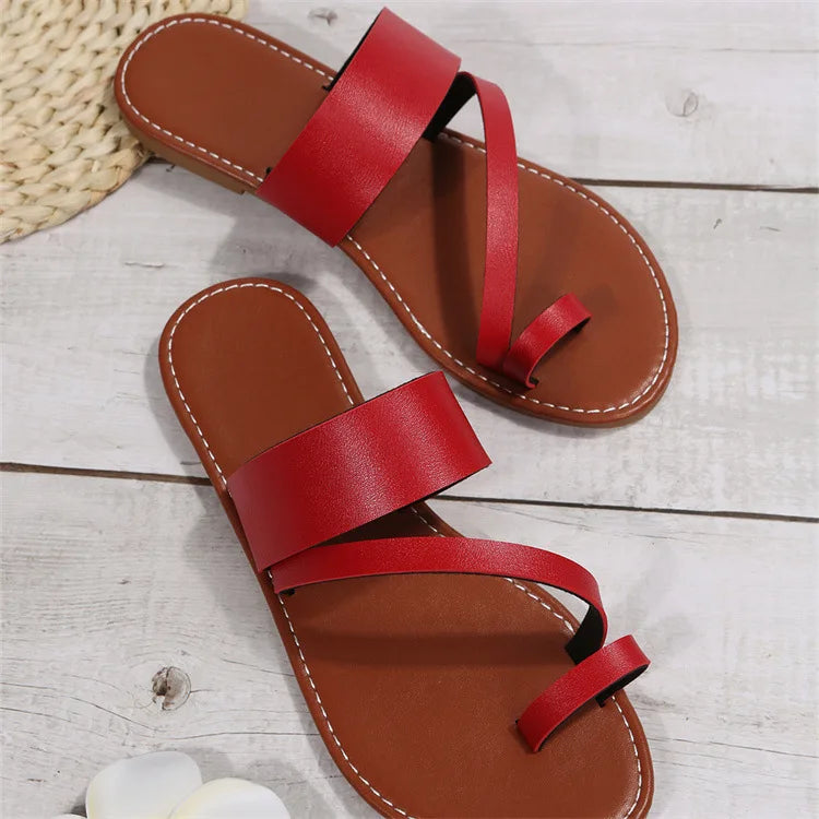 Women's Summer Open Toe Outdoor Flat Slippers