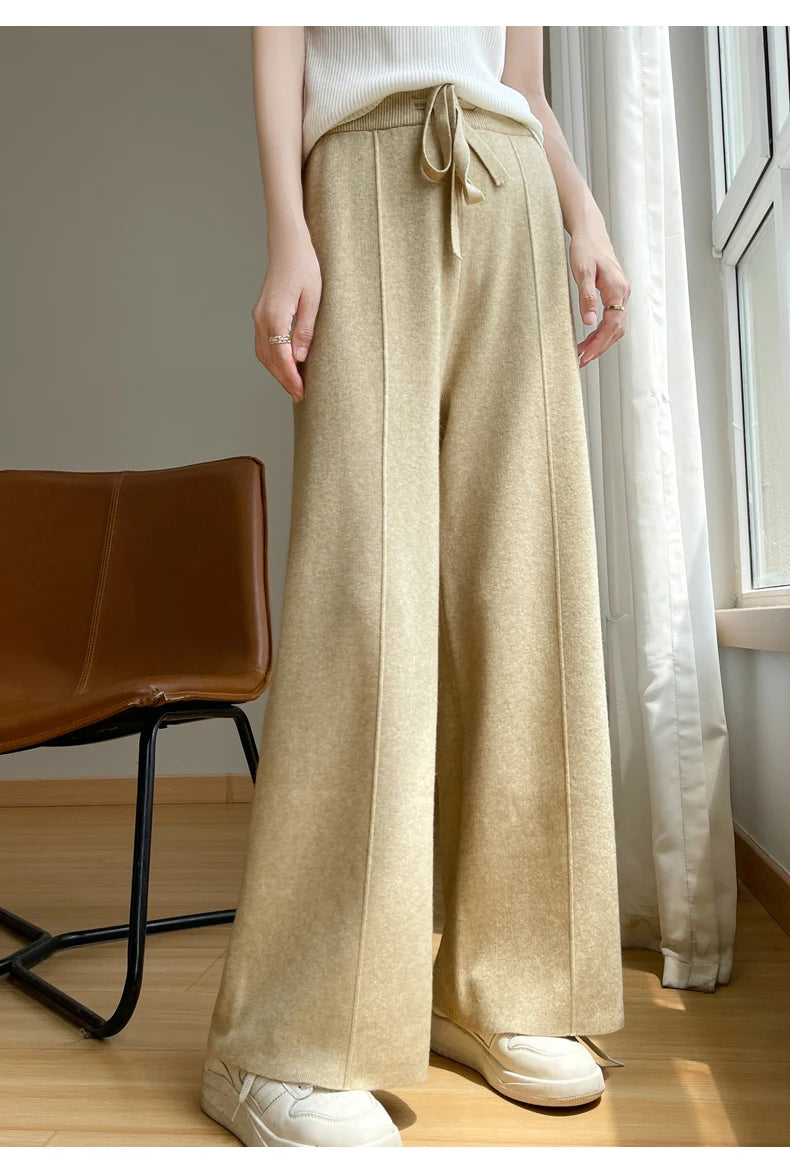 High Waist Drawstring Warm Pants