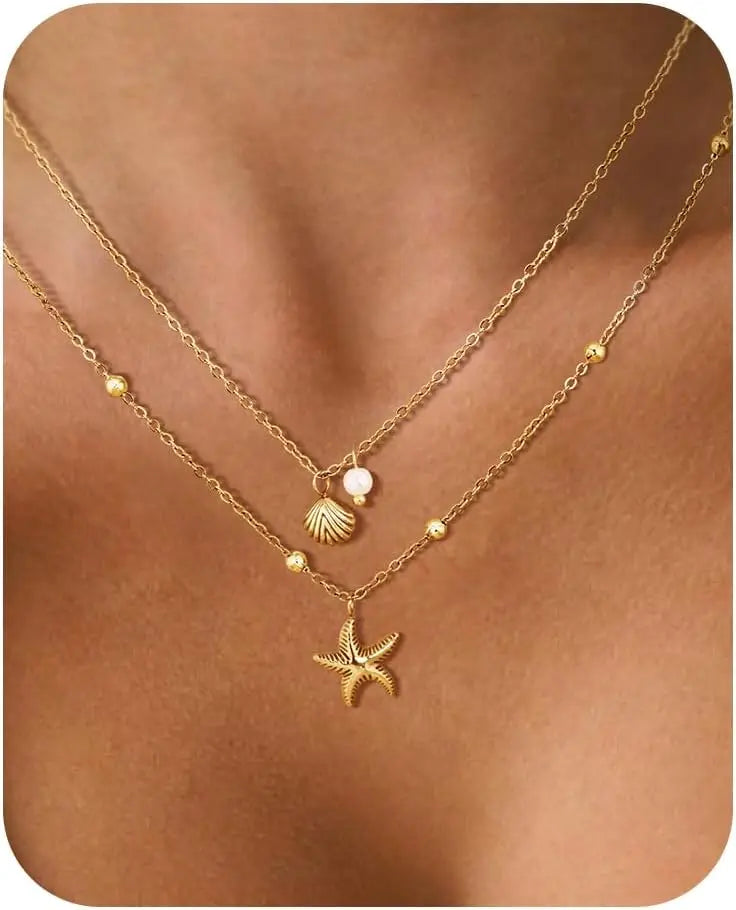 Women Shell Layered Necklace