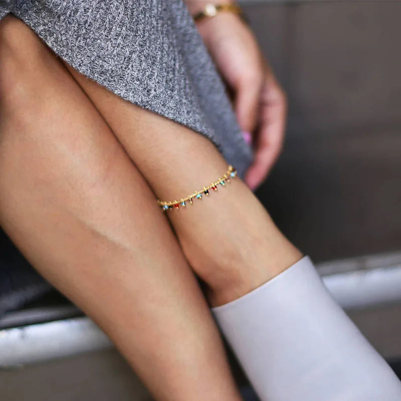 Crystal Rhinestone Drop Anklet For Women