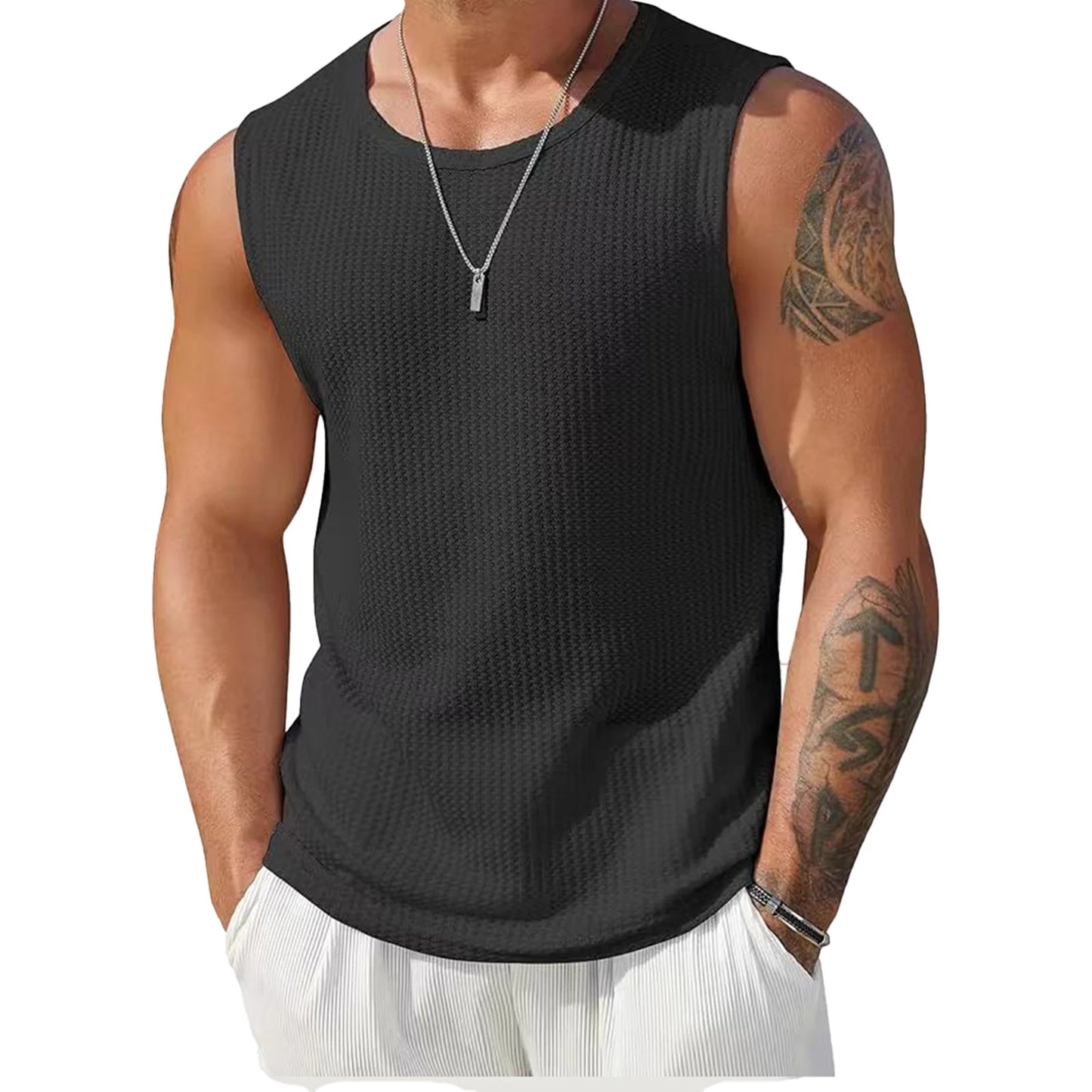 Men's Ribbed Sleeveless Tank Tops