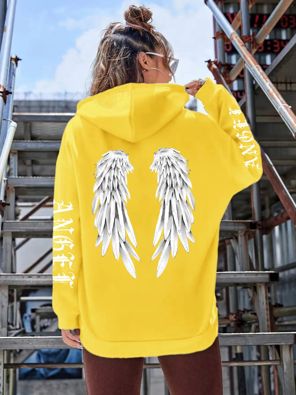 Beautiful Angel Wings Printed Hoodie For Women