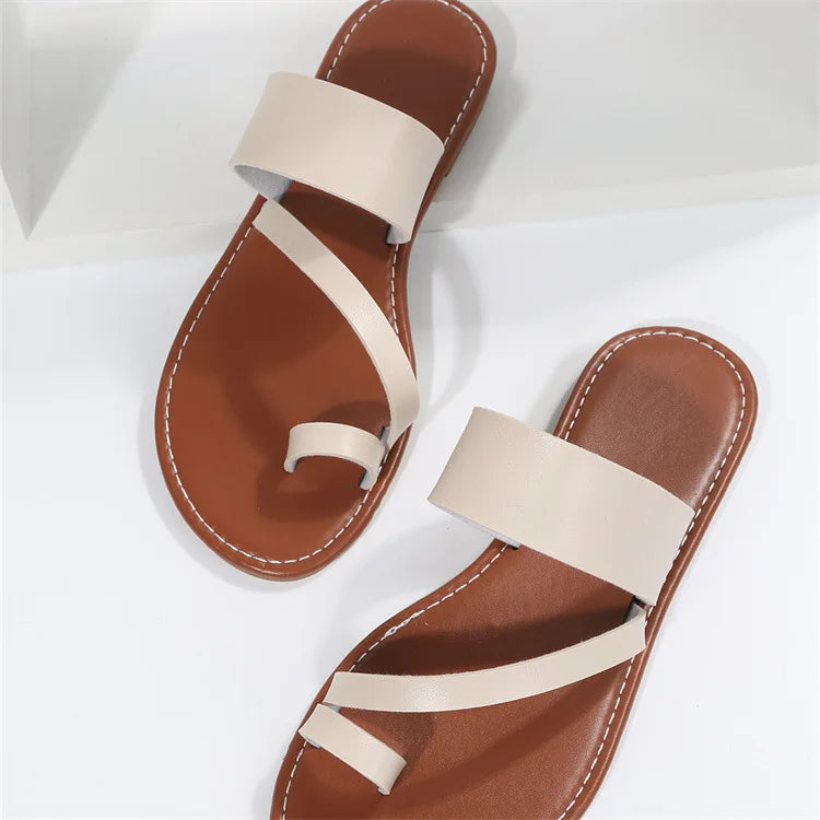 Women's Summer Open Toe Outdoor Flat Slippers
