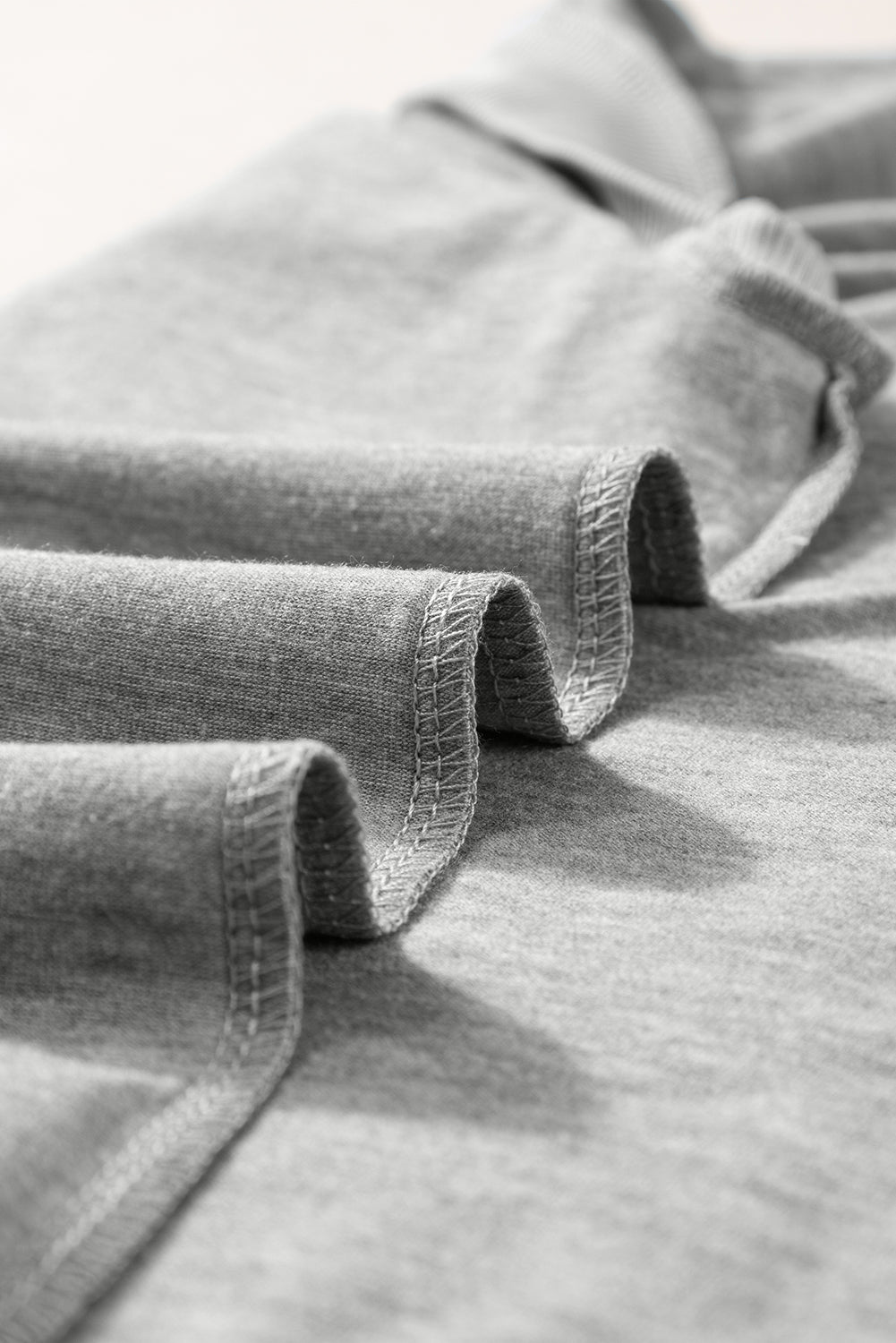 Gray Contrast Trim V-Neck Loose Fit Tank Top