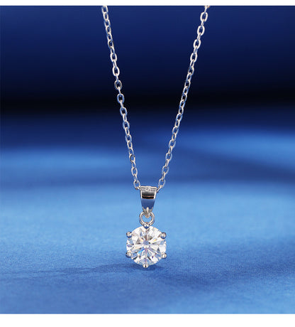 925 Sterling Silver 2 Karat Moissanite Necklace For Women