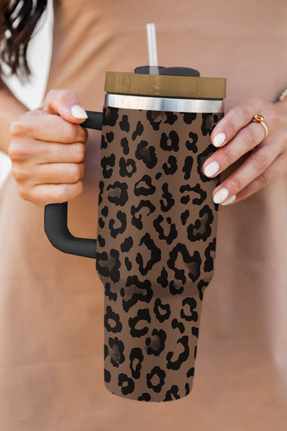 Coffee Leopard Print Tumbler Cup