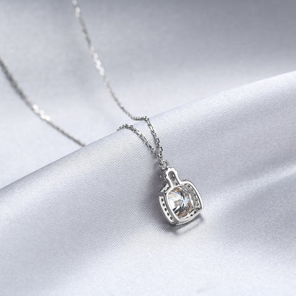 925 Sterling Silver 2 Karat Moissanite Necklace For Women