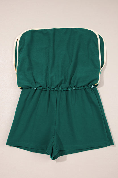 Turquoise Colorblock Edge Drop Shoulder T Shirt and Skort Set