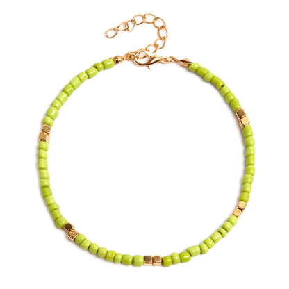 Colorful Glass Beaded Anklet For Women