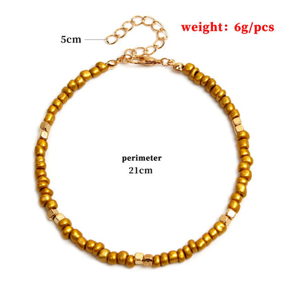 Colorful Glass Beaded Anklet For Women