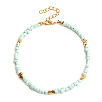 Colorful Glass Beaded Anklet For Women