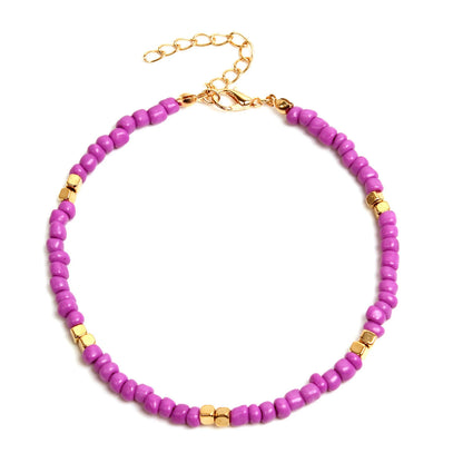 Colorful Glass Beaded Anklet For Women