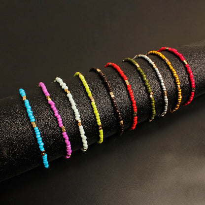 Colorful Glass Beaded Anklet For Women