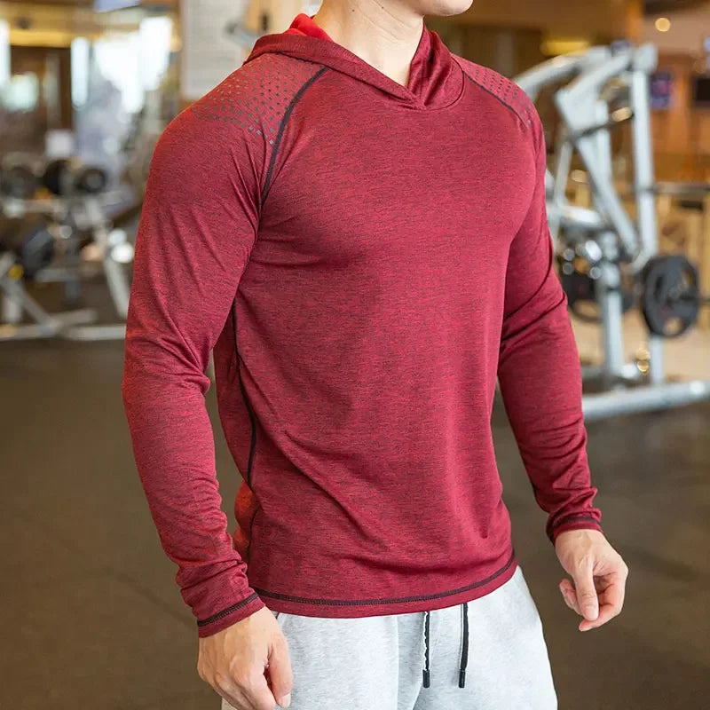 Autumn Gym Hooded T Shirt