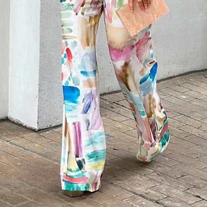 Spring Summer Loose Printed Trouser Pants