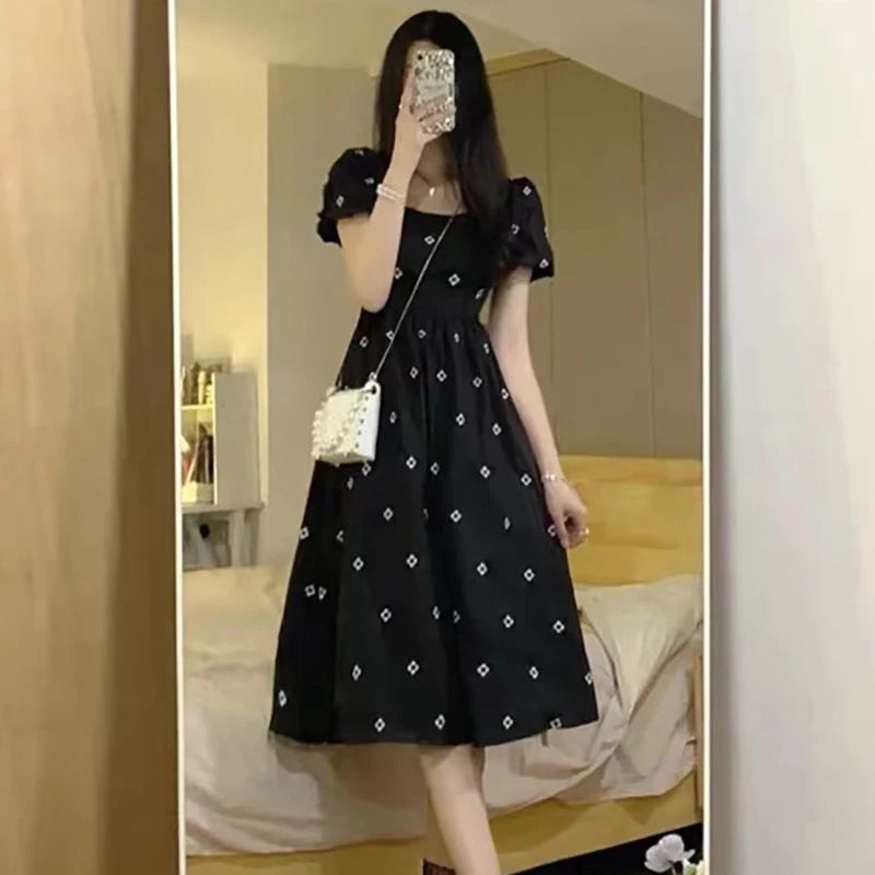Elegant Women's Midi Floral Print Dress