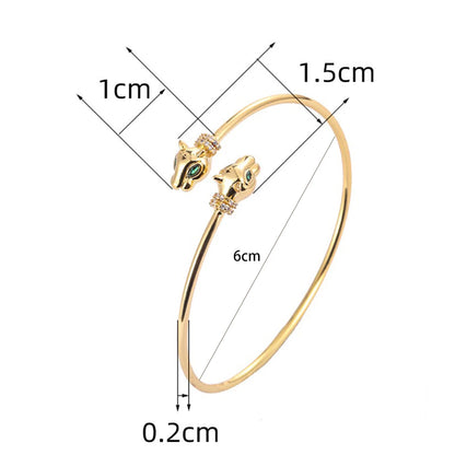 Zirconia Leopard Pattern Head Bracelet for Women