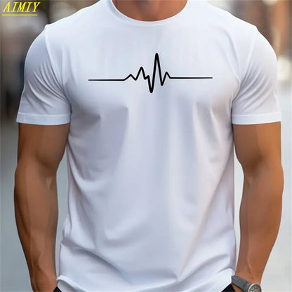 Summer 3D Stripe Letter Print T-shirts