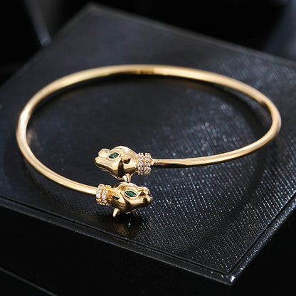 Zirconia Leopard Pattern Head Bracelet for Women